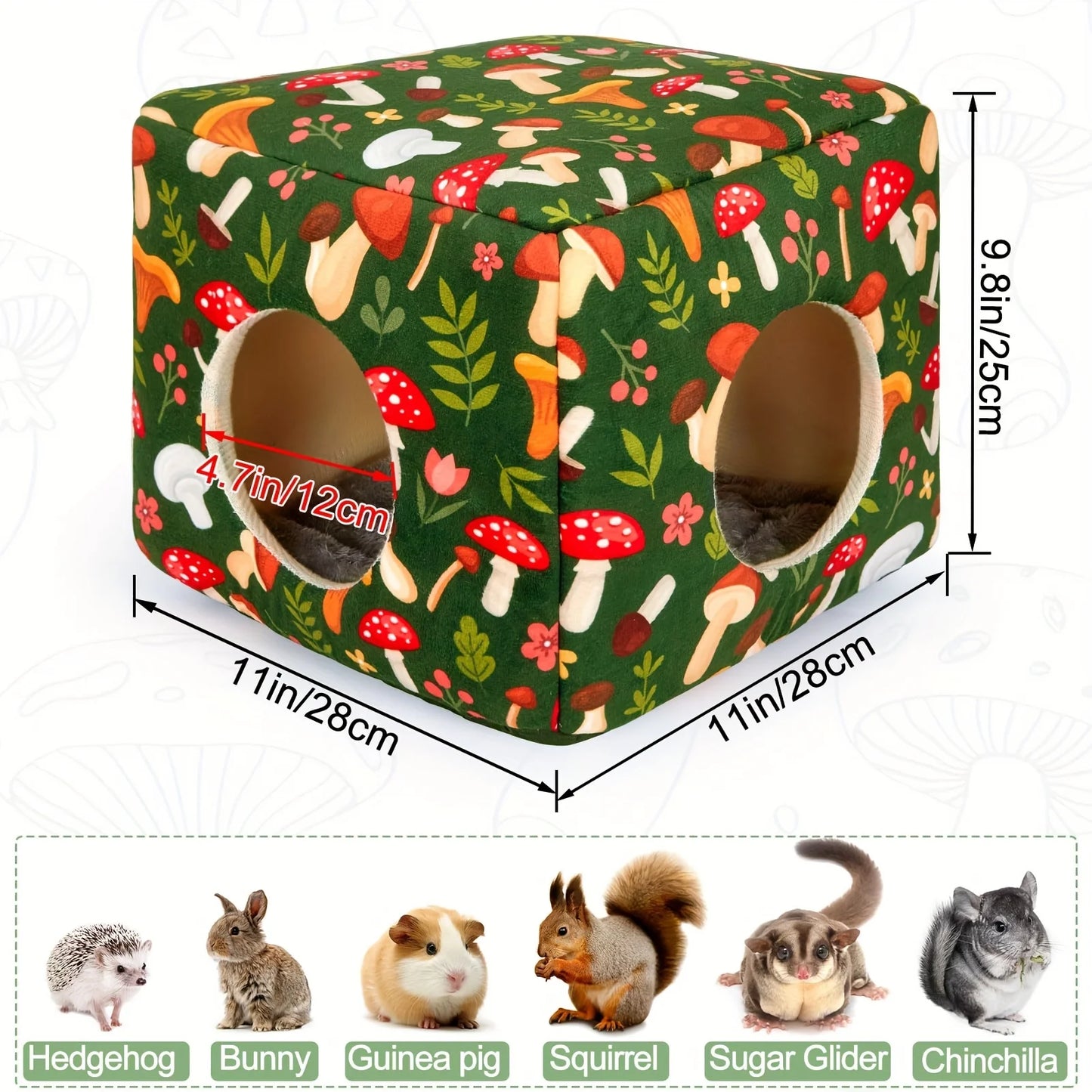 Guinea Pig Hideout House — Washable Cozy Small Animal Bed
