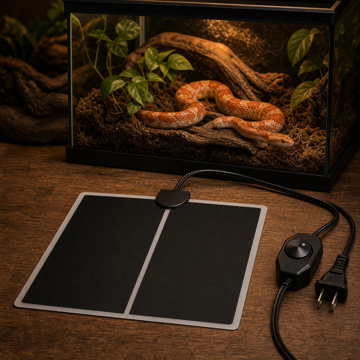 Reptile Under-Tank Heat Pad — 110V Adjustable Temperature Mat